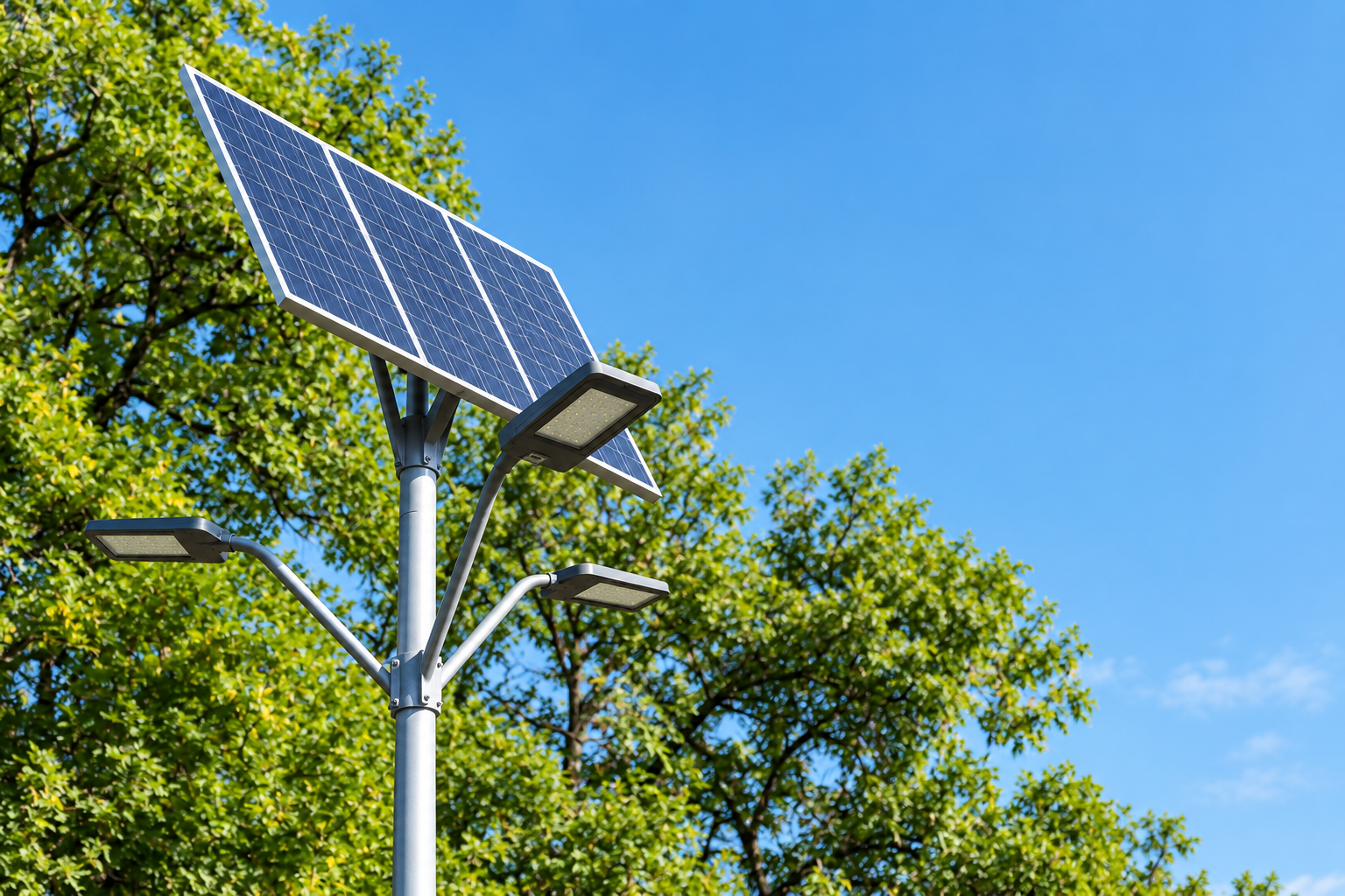Solar Panels under bright blue sky